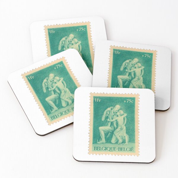 Item preview, Belgium Green Vintage Postage Stamp designed and sold by red-amber65.