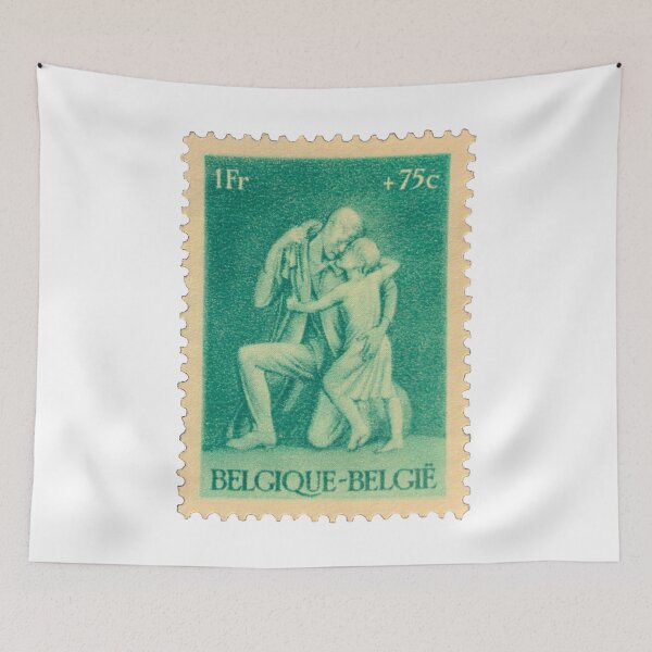 Item preview, Belgium Green Vintage Postage Stamp designed and sold by red-amber65.
