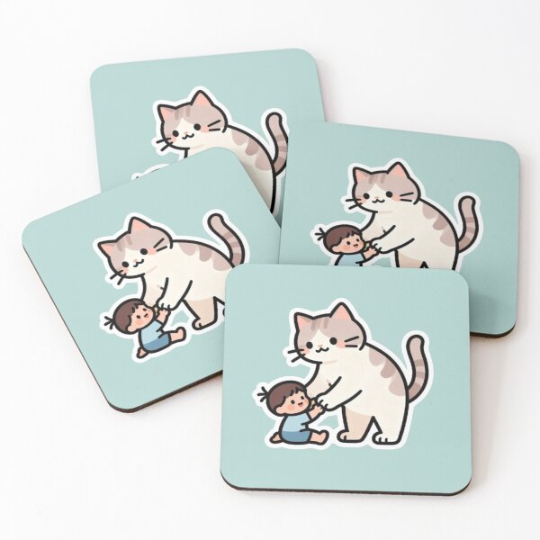 Item preview, Gentle Kitty & Tiny Friend Sticker designed and sold by Cairo-Ink.