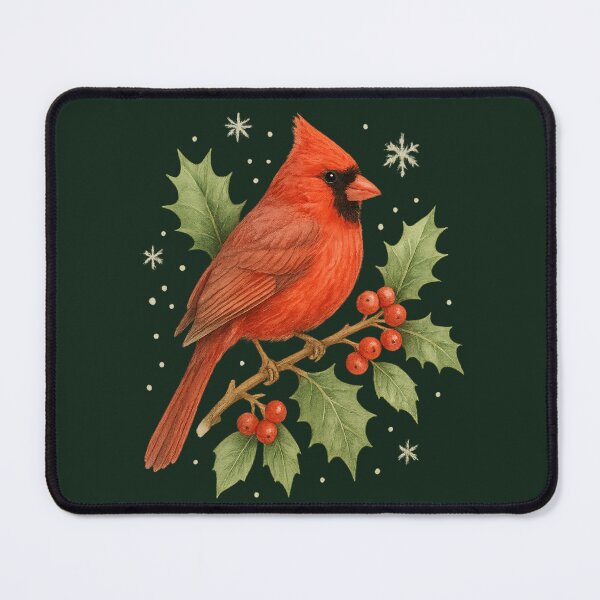 Item preview, Red Cardinal Winter Holly - Christmas Bird Lover Gift designed and sold by PunchDrop.