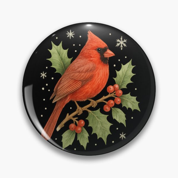 Item preview, Red Cardinal Winter Holly - Christmas Bird Lover Gift designed and sold by PunchDrop.