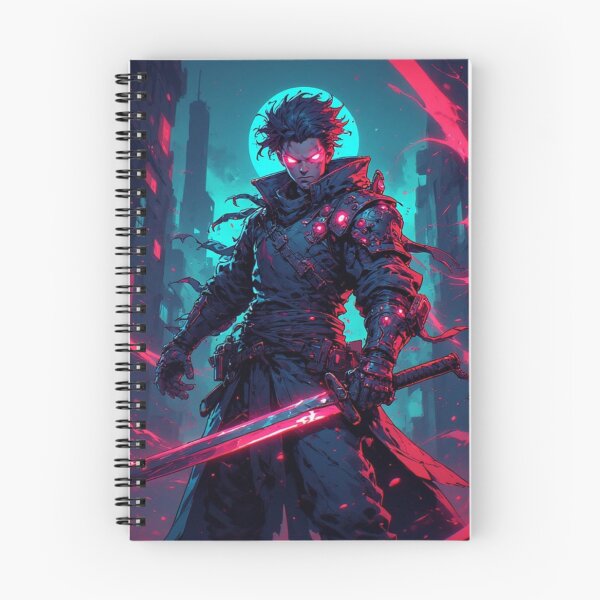 Item preview, Dark Cyberpunk Warrior with Katana in the Night City designed and sold by SweetRossel.