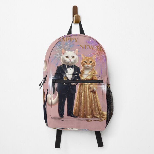 Item preview, Elegant Cat Couple New Year | Golden Gown & Tuxedo Celebration designed and sold by E-SarnEdge.