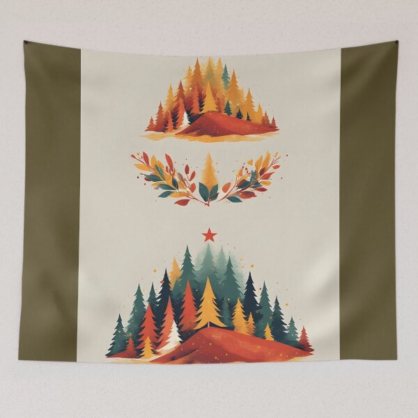 Item preview, Forested mountains with stars in winter look designed and sold by Mianku | Für das Leben.