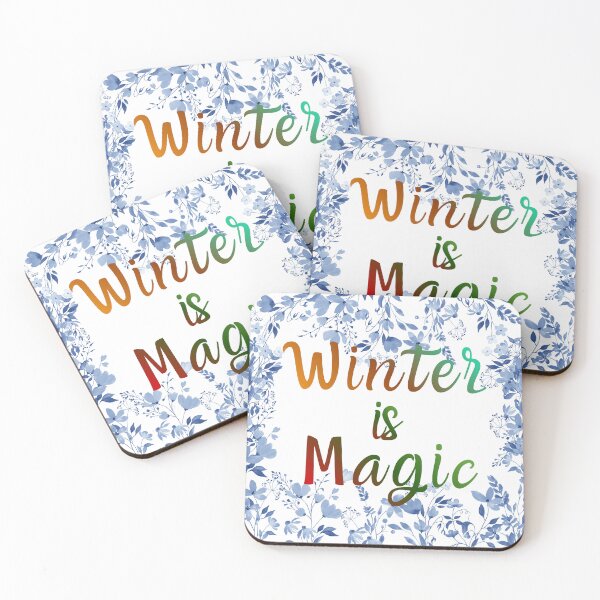 Item preview, Winter is Magic - Mystical Gradient Script & Icy Floral Frame designed and sold by DraftNDreamShop.