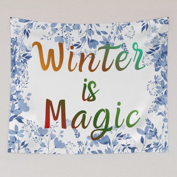 Item preview, Winter is Magic - Mystical Gradient Script & Icy Floral Frame designed and sold by DraftNDreamShop.