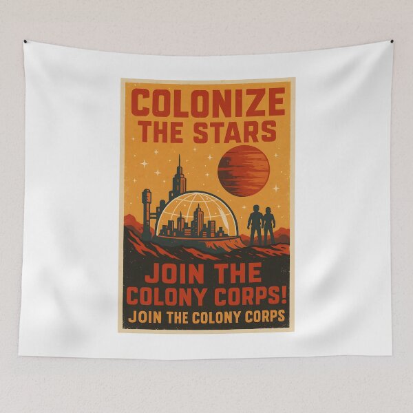 Item preview, Retro Futuristic Space Colony Recruitment Poster. designed and sold by The-T-In-Retro.