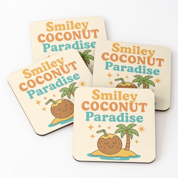 Item preview, Smiley Coconut Paradise: Summer Island Vibe designed and sold by KiddoCavePrints.