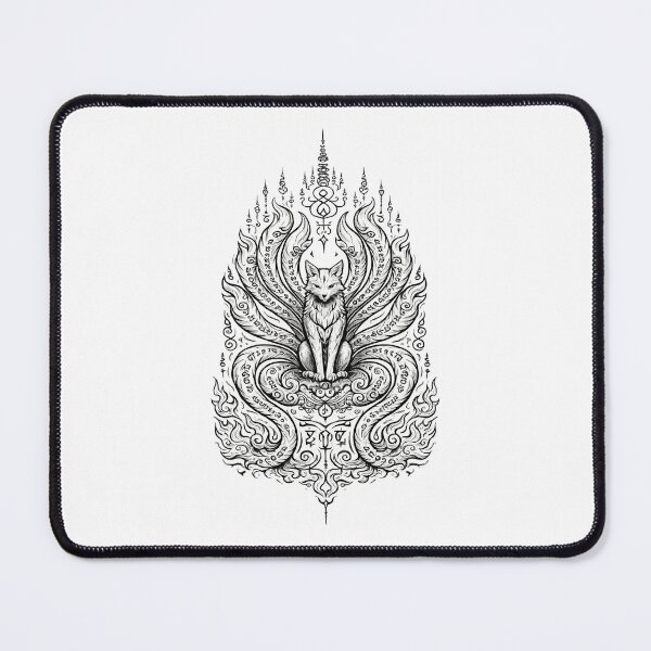 Item preview, Mystic Fox Yantra – Sacred Thai Tattoo Style Illustration designed and sold by Sksticker991.
