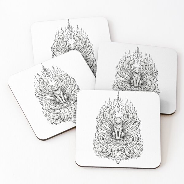 Item preview, Mystic Fox Yantra – Sacred Thai Tattoo Style Illustration designed and sold by Sksticker991.