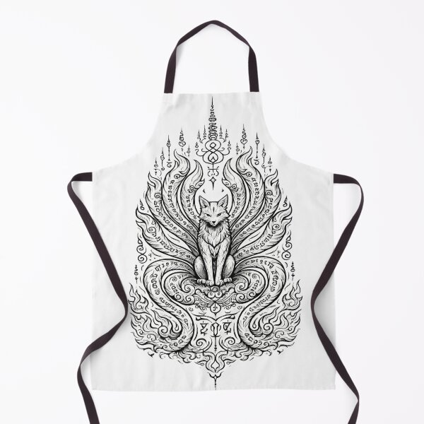 Item preview, Mystic Fox Yantra – Sacred Thai Tattoo Style Illustration designed and sold by Sksticker991.