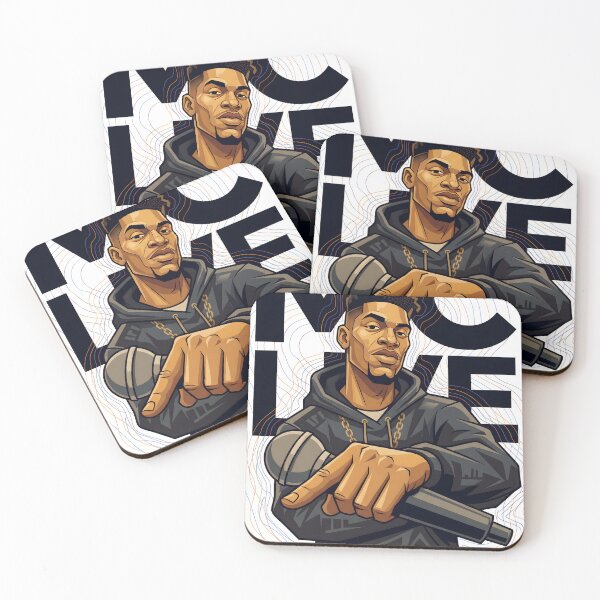 Item preview, Urban Soundwaves MC Live Hip-Hop Art Poster designed and sold by AbstractAuraArt.