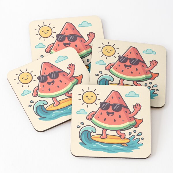 Item preview, Slice of Summer Fun: Cute Watermelon in Sunglasses Surfing Graphic designed and sold by KiddoCavePrints.