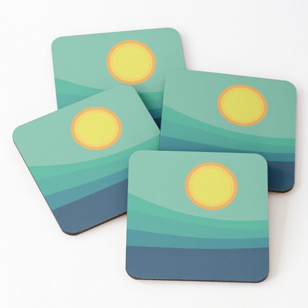 Item preview, Blue Green Horizon - Abstract Geometric Landscape designed and sold by Petra Lang.
