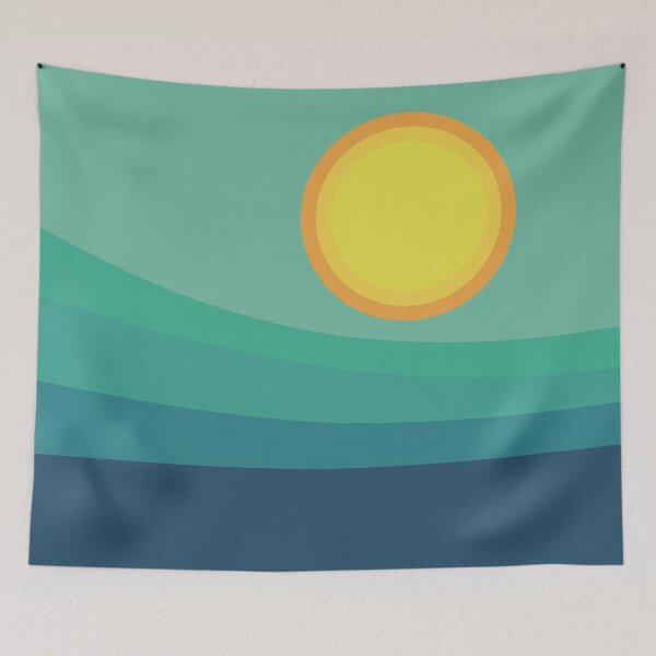 Item preview, Blue Green Horizon - Abstract Geometric Landscape designed and sold by Petra Lang.