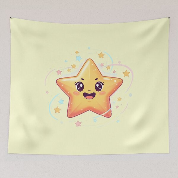 Item preview, Sparkle Shine Kawaii Star Face: Bright Happy Cartoon  designed and sold by KiddoCavePrints.