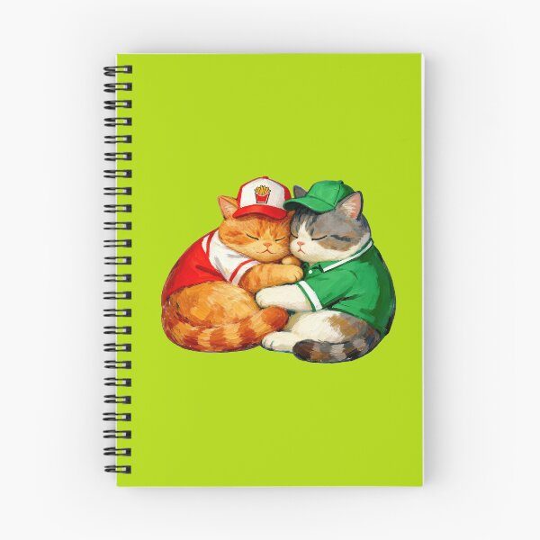 Item preview, Fast Food Rivals Napping Together - Cute Cat Employees designed and sold by Meow Gogh Painter Studio.