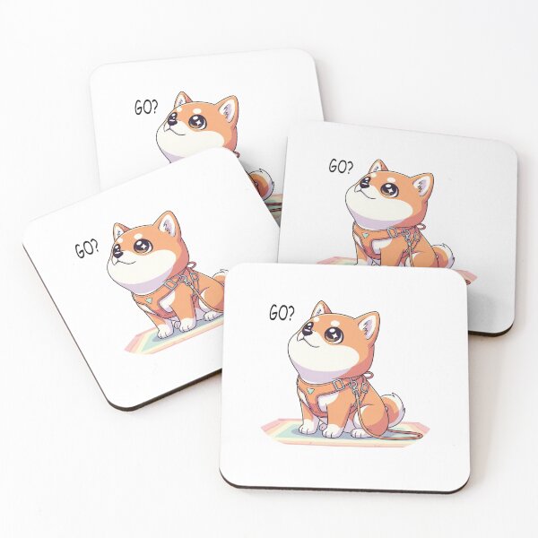 Item preview, Leash Time Excitement! Kawaii Shiba Inu Is Ready For A Walk. designed and sold by Cute-Ur-Day.
