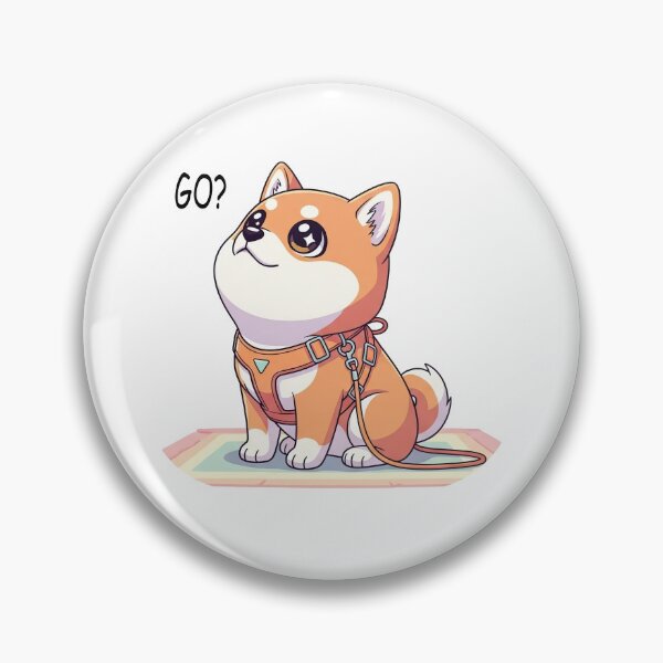 Item preview, Leash Time Excitement! Kawaii Shiba Inu Is Ready For A Walk. designed and sold by Cute-Ur-Day.