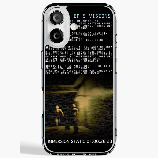 Immersion Static – Strata 1 Ep 5 Visions (Analogue Surveillance Poster with text)  iPhone Soft Case