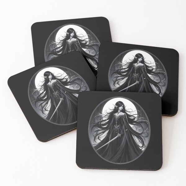 Item preview, Mysterious Elven Warrior In Black Gothic Attire designed and sold by CalvinSteemer.