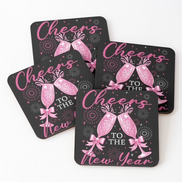 Item preview, Cheers to the New Year Sparkling Pink Glitter Champagne Glasses designed and sold by Serene woods.
