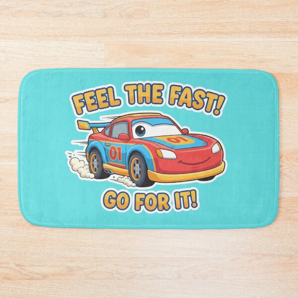 Item preview, kids designs _Feel The Fast! - Cartoon Race Car, Go For It!  designed and sold by DraftNDreamShop.