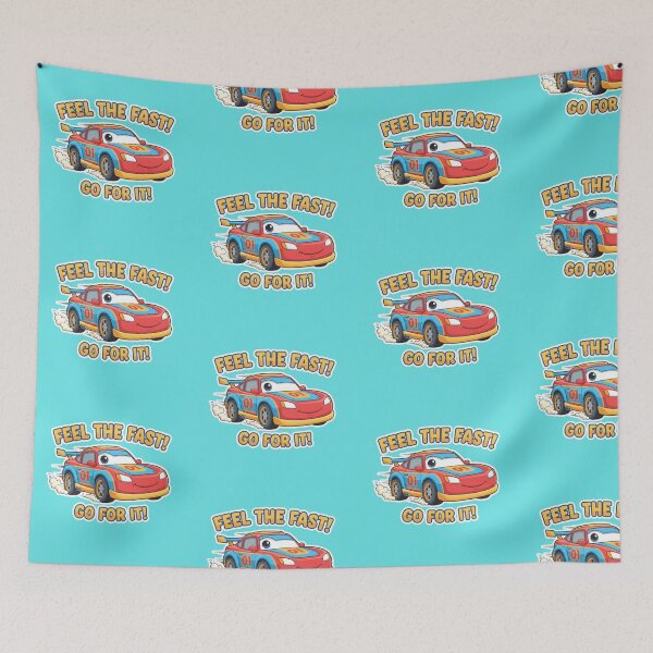Item preview, kids designs _Feel The Fast! - Cartoon Race Car, Go For It!  designed and sold by DraftNDreamShop.