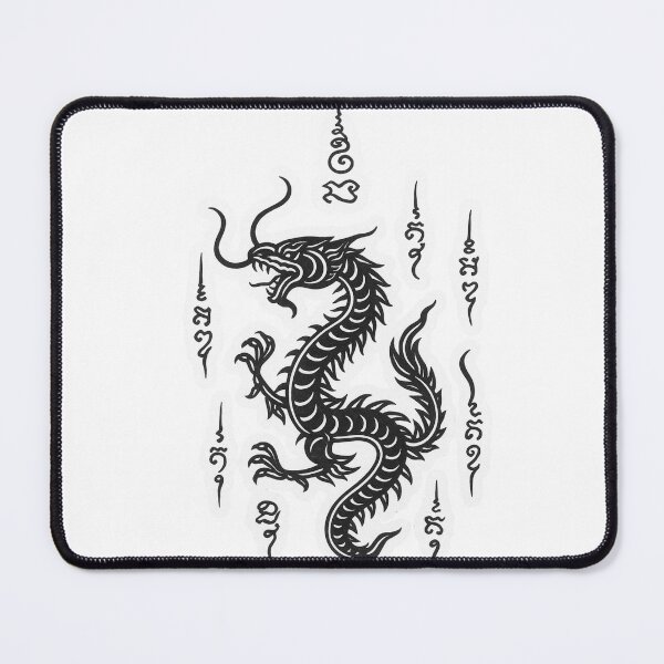 Item preview, Sacred Dragon Yantra – Thai Mystical Tattoo Style Illustration designed and sold by Sksticker991.