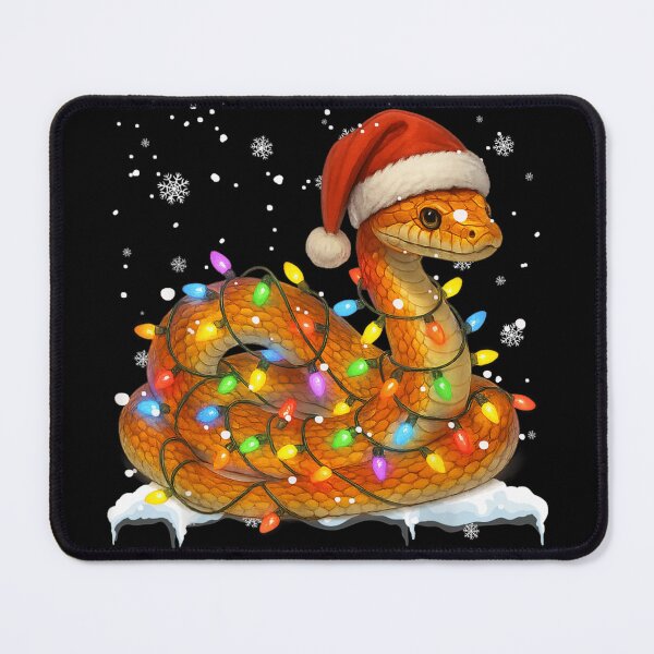 Item preview, Cute Snake Wrapped in Christmas Lights Santa Hat Winter Reptile designed and sold by Serene woods.
