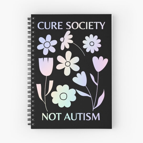 Artikelvorschau, „Heilt die Gesellschaft, nicht den Autismus“ – Pastellblumendesign | tatsächlich autistisch, audhd, neurodivers entworfen und verkauft von NeurodiverseTea.