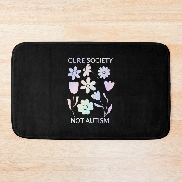 Item preview, "Cure society, not autism" pastel flower design | actually autistic, audhd, neurodivergent designed and sold by NeurodiverseTea.