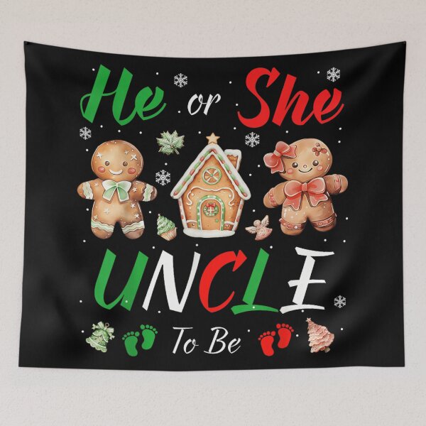 Item preview, He or She Uncle To Be Gender Reveal Gingerbread Christmas Theme designed and sold by River Silva.