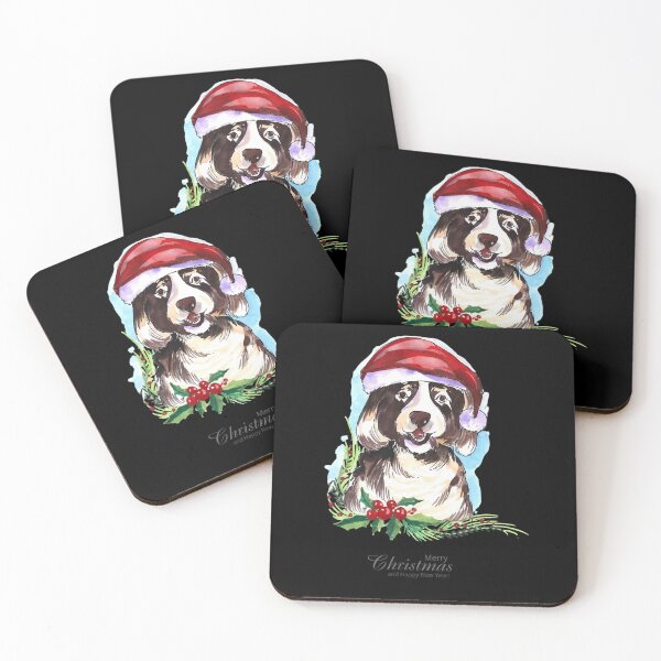 Item preview, Watercolor Christmas Dog Merry Christmas Watercolor Dog - Happy New Year Puppy Santa Hat - Holiday Gift designed and sold by ChaosCoffee.