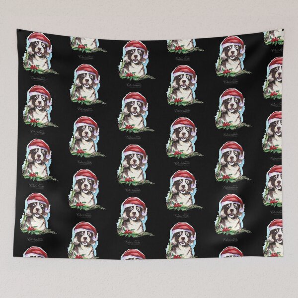Item preview, Watercolor Christmas Dog Merry Christmas Watercolor Dog - Happy New Year Puppy Santa Hat - Holiday Gift designed and sold by ChaosCoffee.