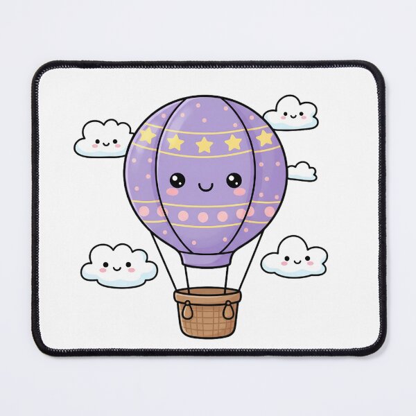 Item preview, A Cute and Dreamy Purple Hot Air Balloon Character designed and sold by KiddoCavePrints.