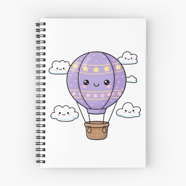Item preview, A Cute and Dreamy Purple Hot Air Balloon Character designed and sold by KiddoCavePrints.