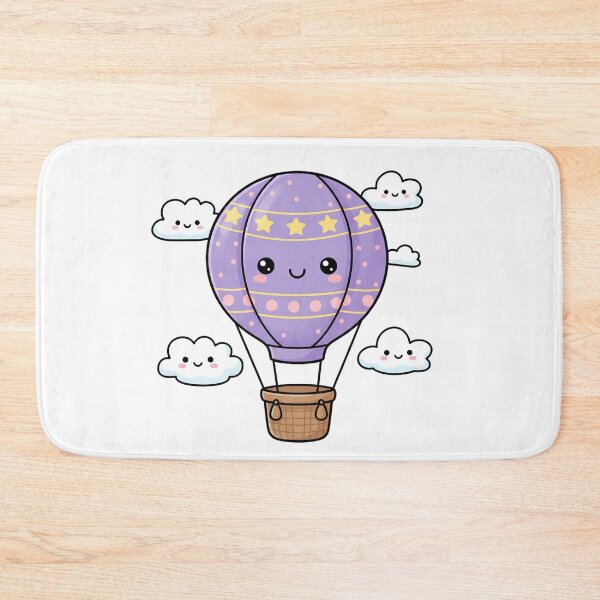Item preview, A Cute and Dreamy Purple Hot Air Balloon Character designed and sold by KiddoCavePrints.