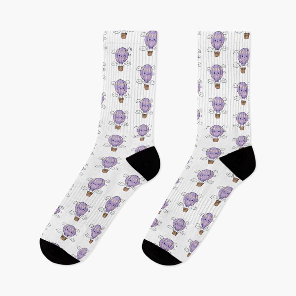 Item preview, A Cute and Dreamy Purple Hot Air Balloon Character designed and sold by KiddoCavePrints.
