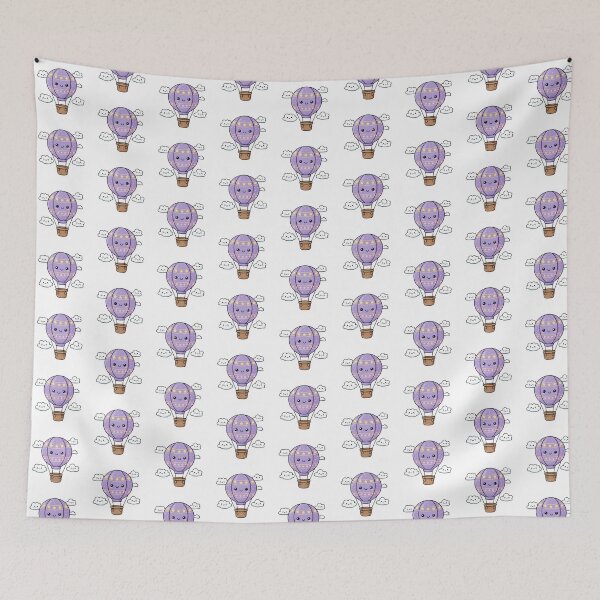 Item preview, A Cute and Dreamy Purple Hot Air Balloon Character designed and sold by KiddoCavePrints.