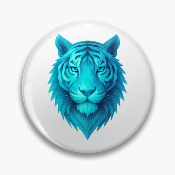 Item preview, Neon Blue Tiger Low Poly Art | Cyber Tiger Geometric Animal | Glow Tiger Head PNG designed and sold by GoldenDreamGallery.