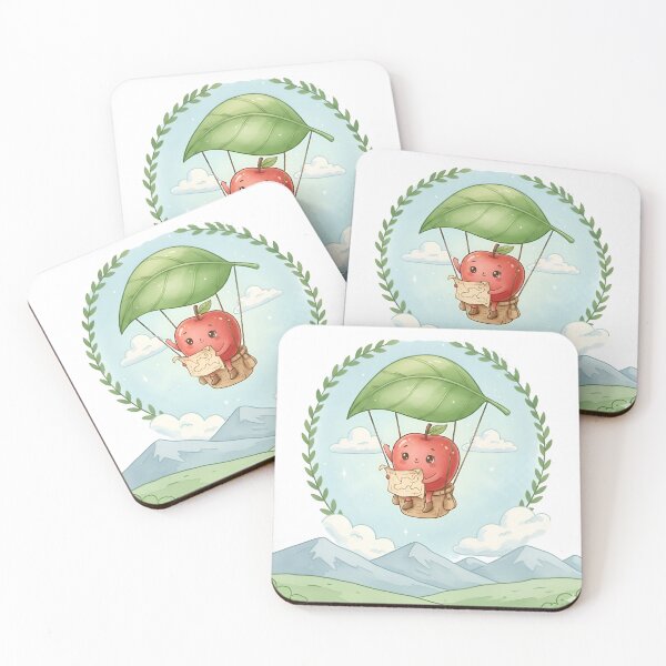 Item preview, Whimsical Apple Balloon Adventure designed and sold by KiddoCavePrints.