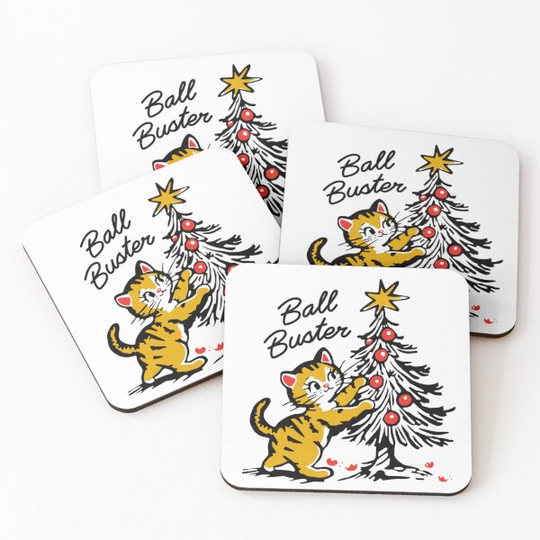 Item preview, Ball Buster Cute Kitty Cat Destroying Christmas Tree Ornament designed and sold by River Silva.