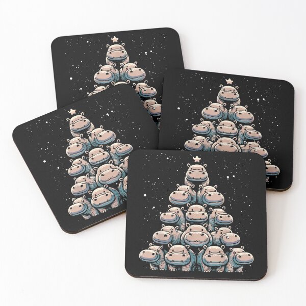 Item preview, Cute Hippopotamus Christmas Tree Stacking Animal Holiday Design designed and sold by EvelysEmelia.
