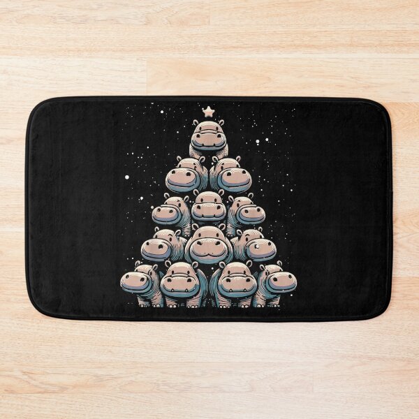 Item preview, Cute Hippopotamus Christmas Tree Stacking Animal Holiday Design designed and sold by EvelysEmelia.