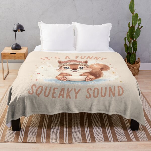 Item preview, It’s a Funny Squeaky Sound – Cute Cartoon Winter Squirrel in Snow designed and sold by SaritaVerseArt.