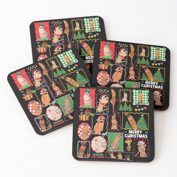 Item preview, Funny Christmas Worm Sticker Bomb Collage Holiday Pattern Design designed and sold by Gargamal.