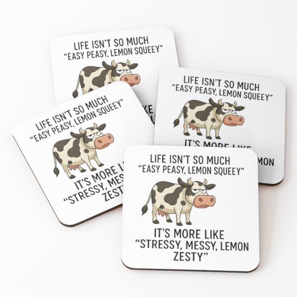 Item preview, Stressy Messy Lemon Zesty Funny Cow Quote Sticker designed and sold by JossDesign15.