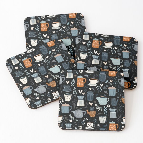 Item preview, Coffee lovers winter pattern  designed and sold by SmileshareShop.