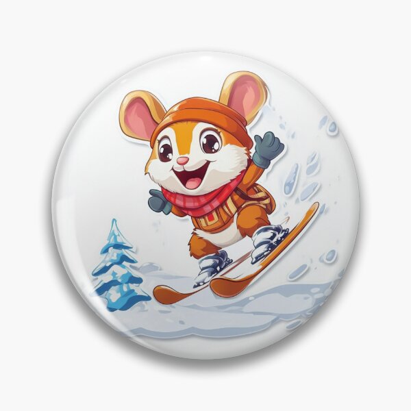 Item preview, Cute Mouse Skiing Down the Slope designed and sold by DigitalArtKiosk.